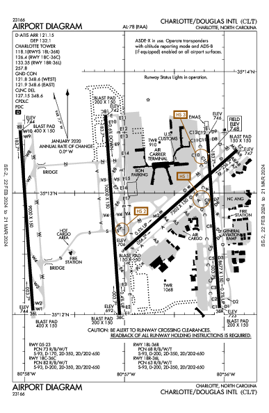 internazionale di Charlotte Charlotte, NC (KCLT): AIRPORT DIAGRAM (APD)