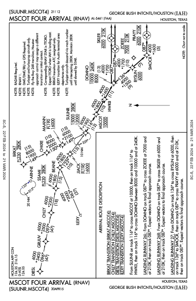 internazionale di Houston Houston, TX (KIAH): MSCOT FOUR (RNAV) (STAR)