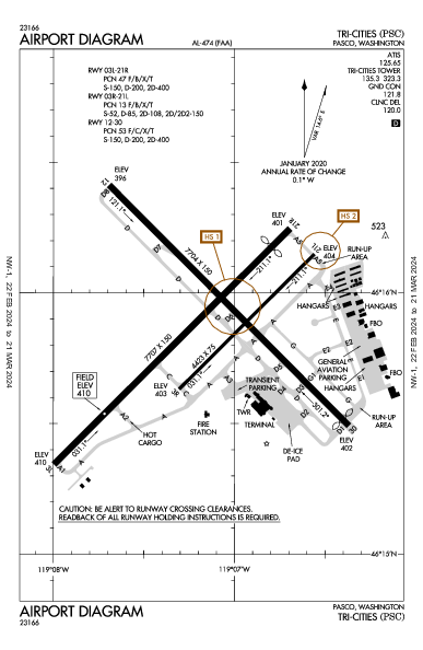 Tri-Cities Pasco, WA (KPSC): AIRPORT DIAGRAM (APD)