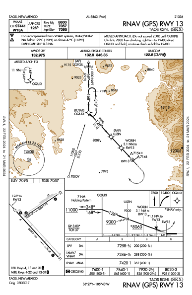 Taos Rgnl Taos, NM (KSKX): RNAV (GPS) RWY 13 (IAP)